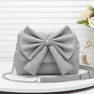 Korean Bow Bag silver