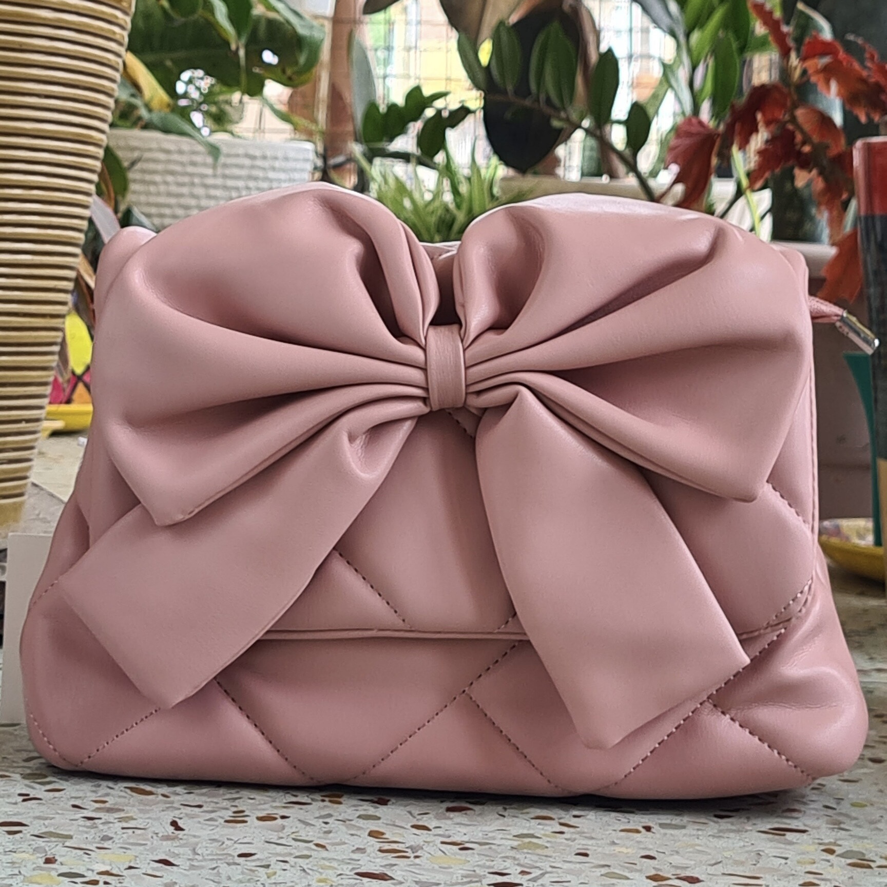 Korean bow Bag peach