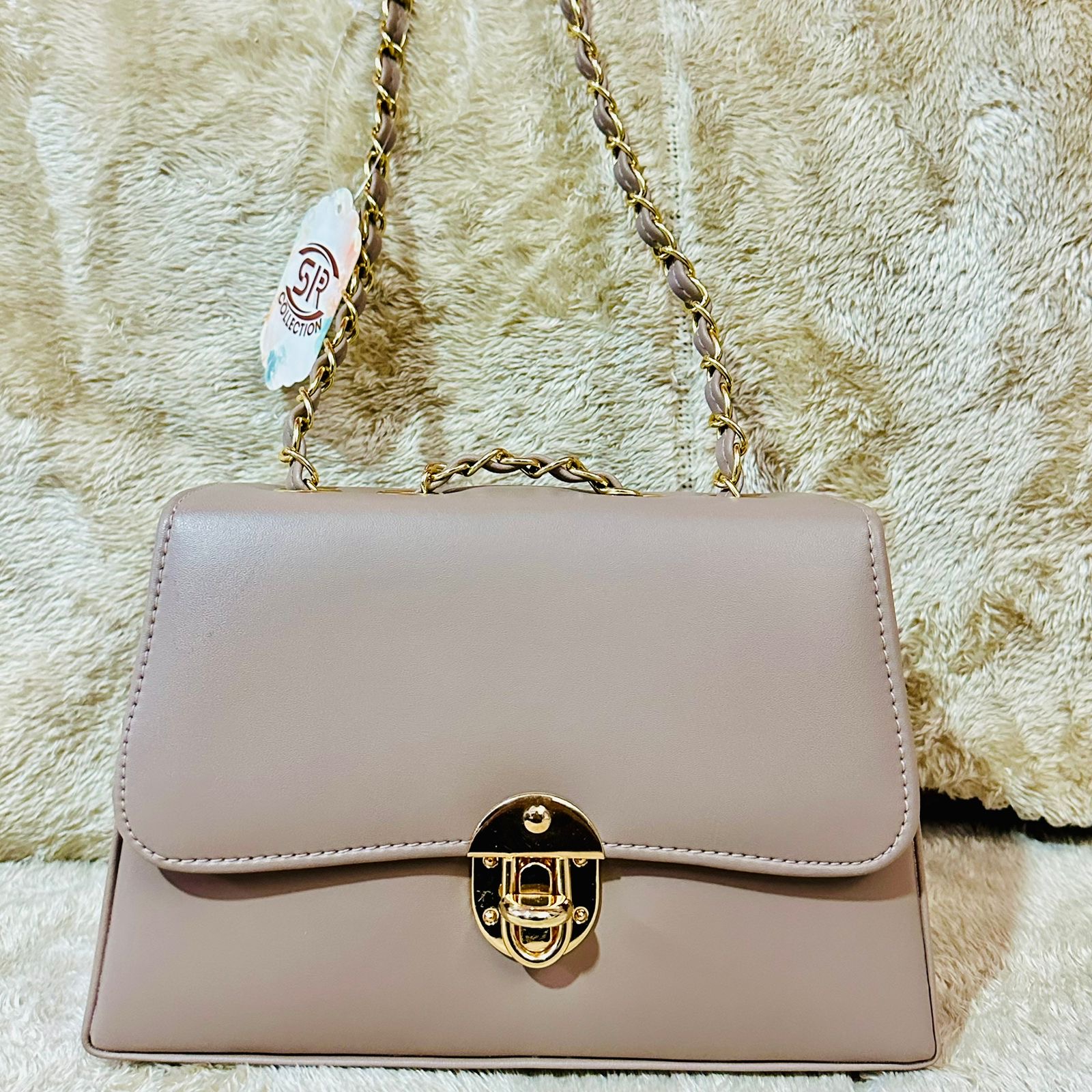 Korean nude brown sling bag