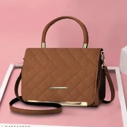 Brown Quilted Crossbody Sling bag