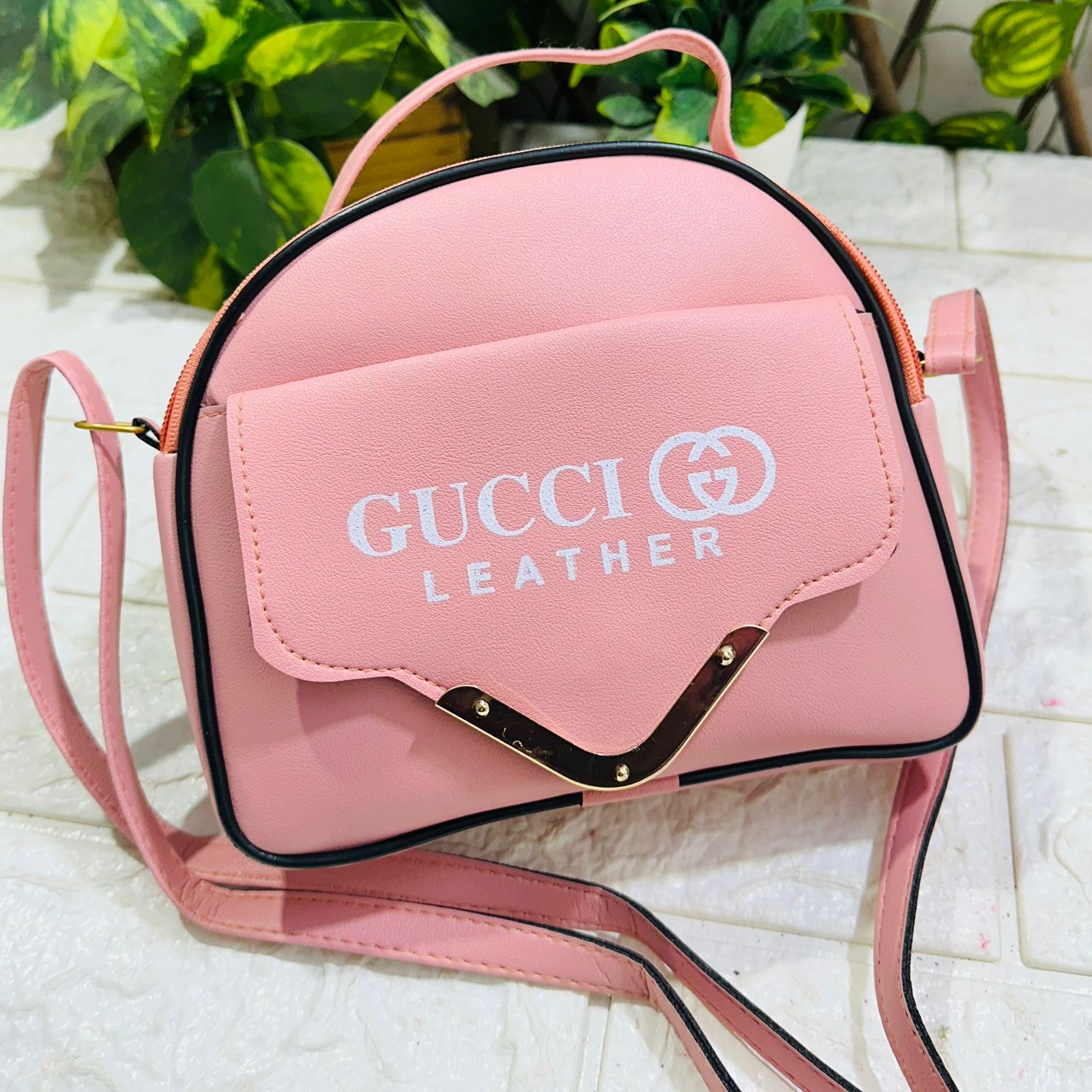 Gucci inspired Leather cross body sling
