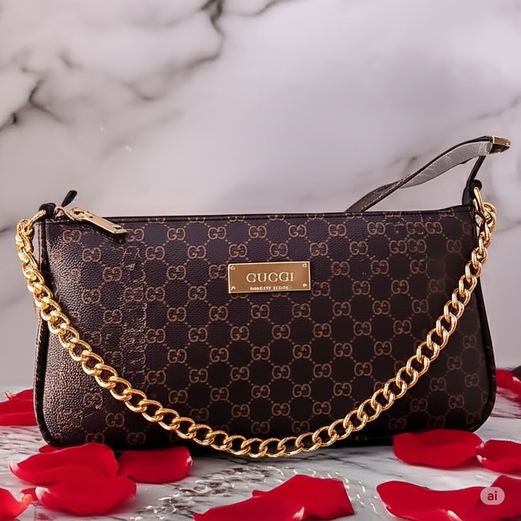 Gucci Signature Shoulder Bag Rich Brown