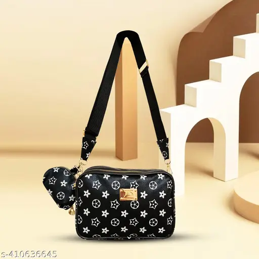 Woman Fashion Sling bag With Pouch Black