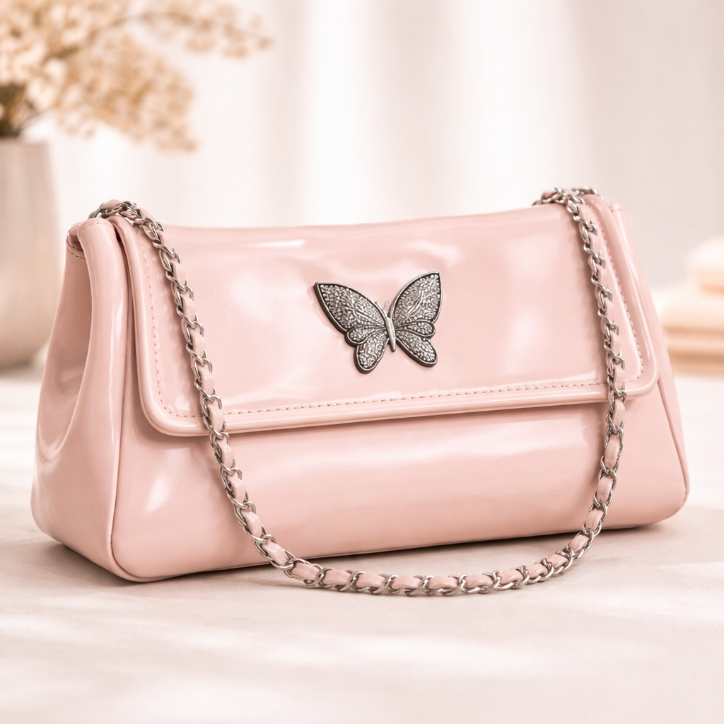 Korean Soft Girl Butterfly Bag- Pink