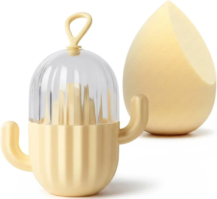 Makeup Blender with Cactus Storage Case