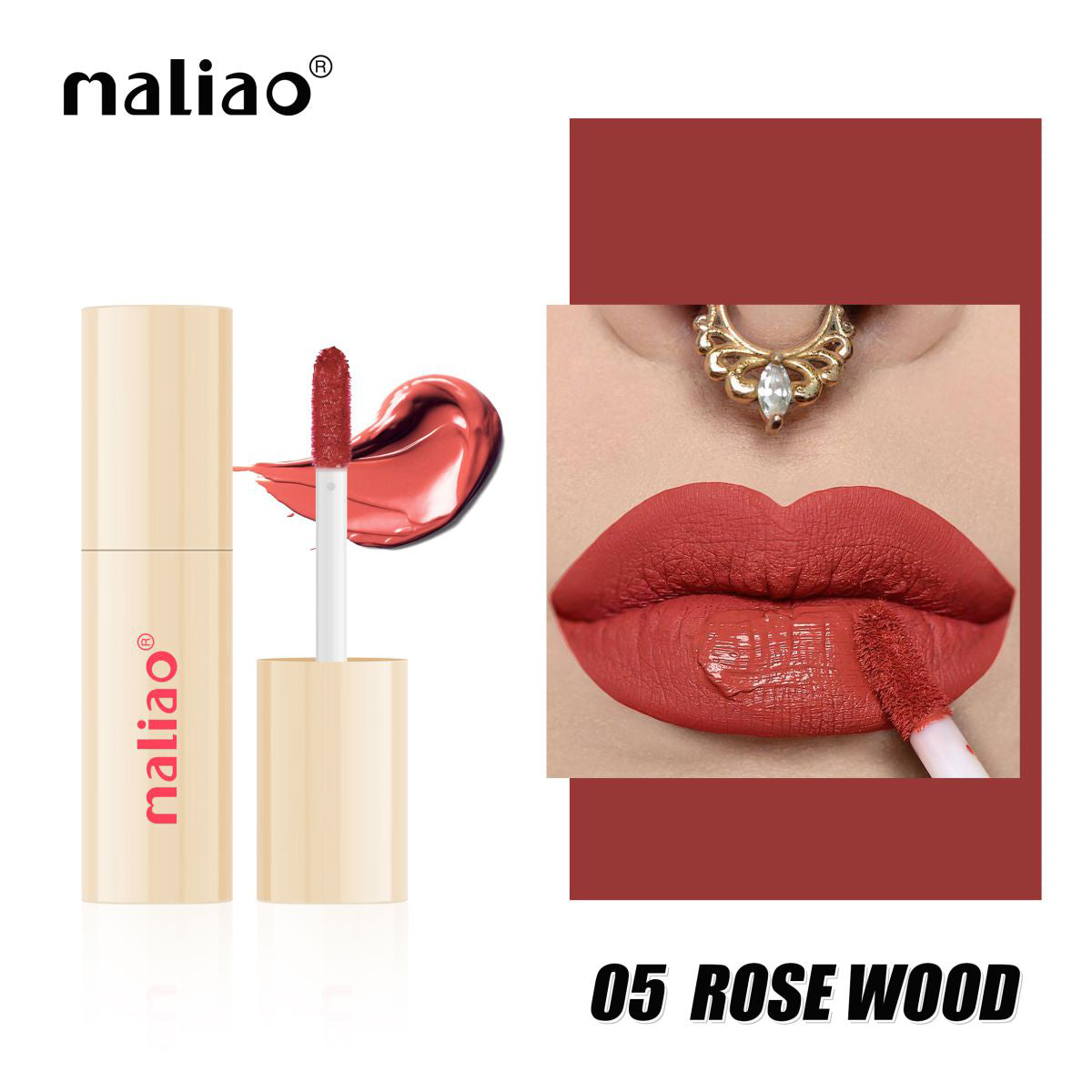Maliao Forever Matte Liquid Lip Colour - Waterproof, Long-Lasting Elegance-05