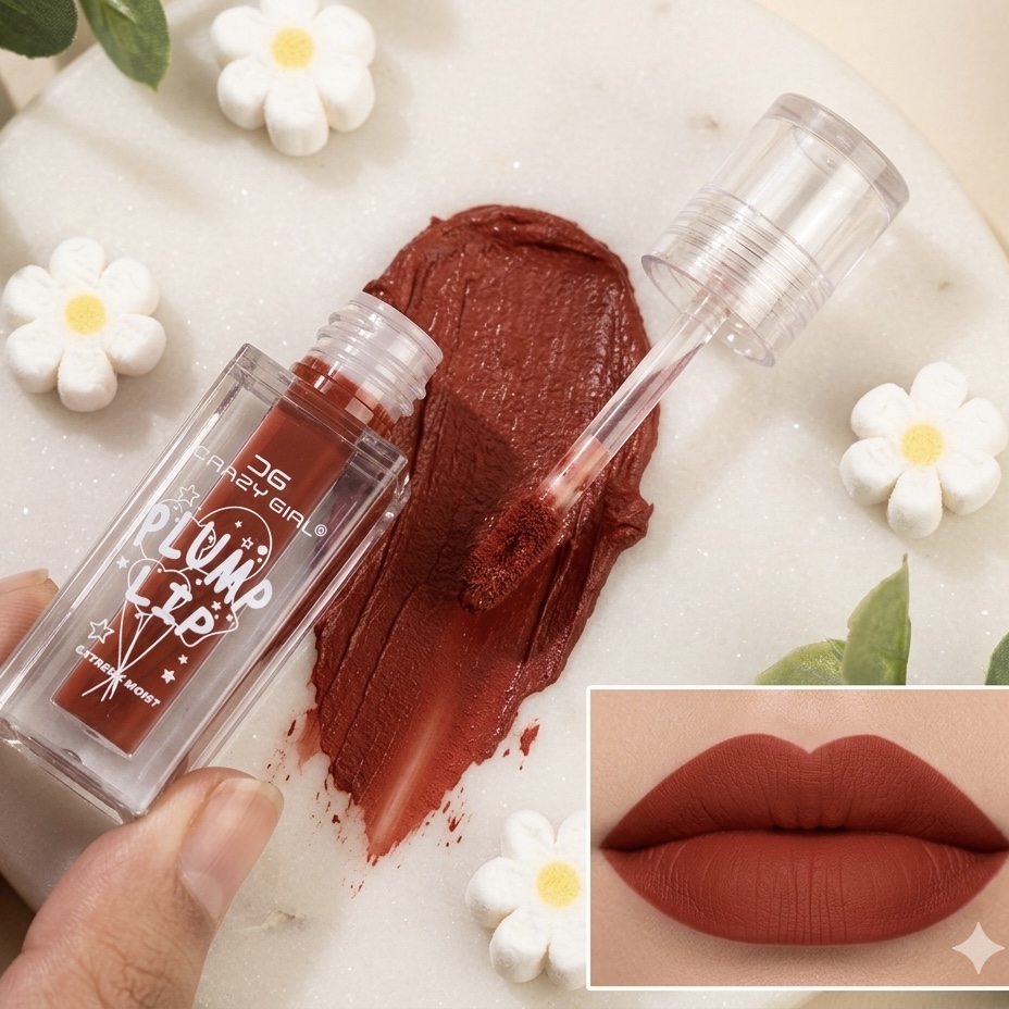 CRAZY GIRL Plump Lip Velvet Moose Lipstick | Long Lasting Velvet Matte Finish Lip Tint for Women & Girls | Highly Pigmented & Lightweight Formula | Smudge-Proof & Hydrating Lip Gloss with Soft Applicator-Rich love