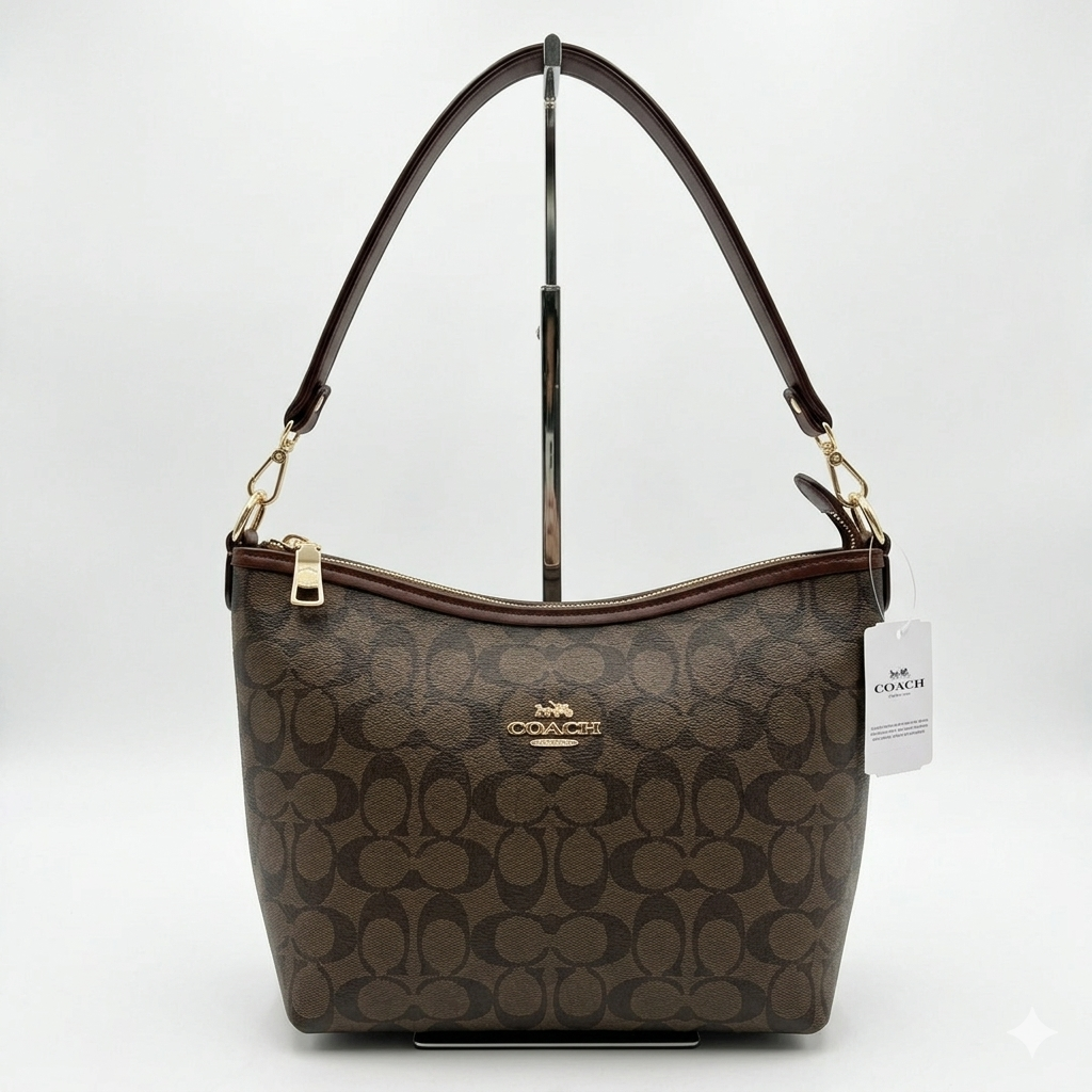 Coach Teri crescent-shaped Shoulder Bag- Brown